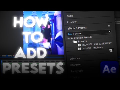 How to Add Presets (After Effects)