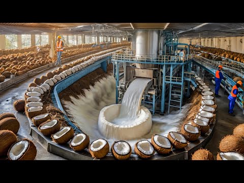 Millions Tons Of Coconut Oil Are Processed Into Coconut Milk At Factory - Coco Coir Technology