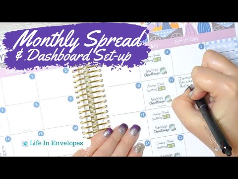 Setting Up My Monthly Spread and Dashboard /Erin Condren Life Planner / Content Planning