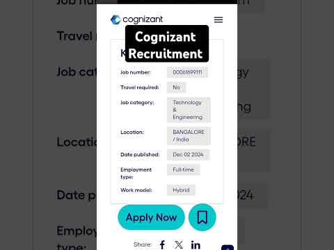 Cognizant Recruitment 2024 | Cognizant new hiring #shorts #cognizantjobs