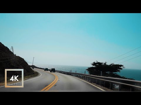 Big Sur Drive, California Coast  - Relaxing Drive Sounds 4K