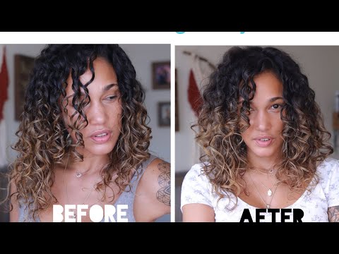 DIY Curly HairCut - How I Trim my Curly Hair At Home - Fine wavy to Curly Hair