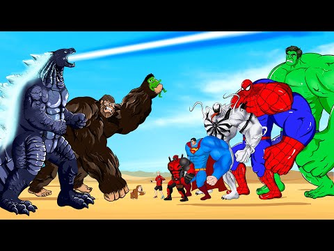 Rescue Team HULK & SPIDERMAN, SUPERMAN vs Team GODZILLA, KONG :Returning From The Dead SECRET- FUNNY