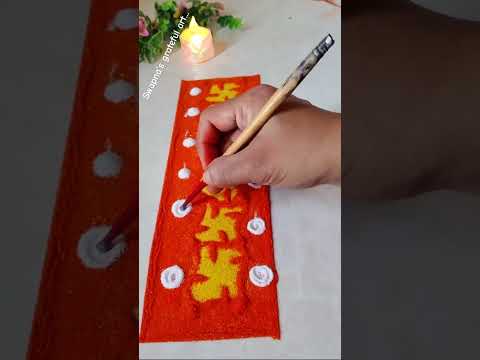 Easy attractive border rangoli ❤️#shortsfeed #shots #rangoli #diwalirangoli #trending #viral