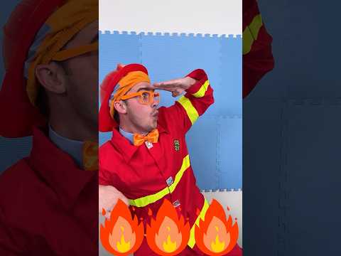 Firefighter Blippi Saves the Day! Spin the Wheel Costume Challenge! #shorts