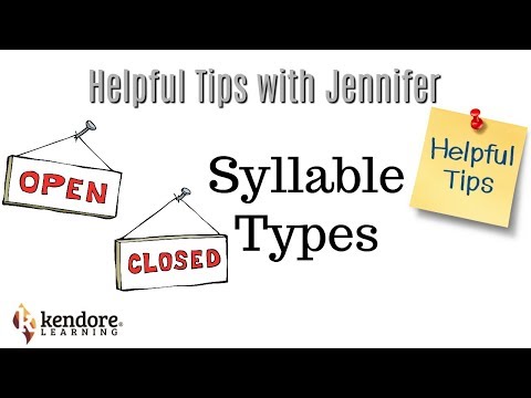 Syllable Types⎪Kendore Learning/Syllables Learning Center