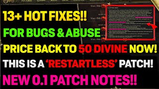 13 NEW POE 2 Hot Fixes In 0.1.0f Patch Notes (Restartless) | POE 2 Devs Are Back!!