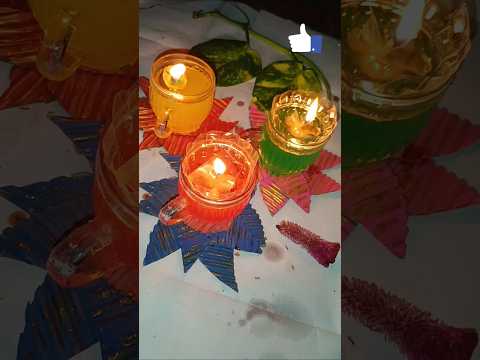 Water candles making #shortsfeed #shortvideo #watercolour #diwalidecoration #harikahomemakes