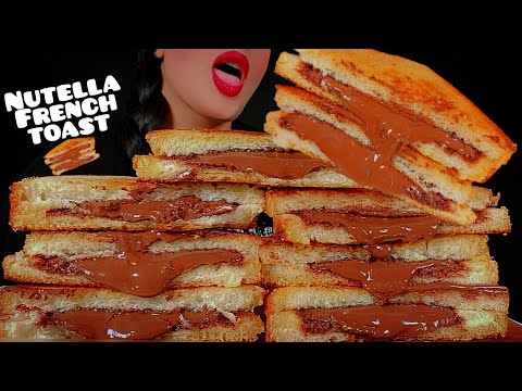 asmr Nutella TOAST 🍫🍞👅sandwich Nutella with milk |먹방 샌드위치 누텔라 |Notalking 🐾