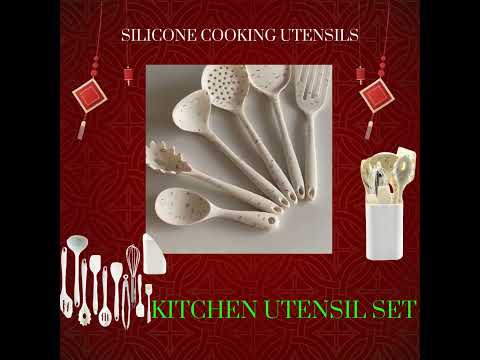 Kitchen Utensil Set-Silicone Cooking Utensils-11 Kitchen Gadgets & Spoons #kitchenutensils