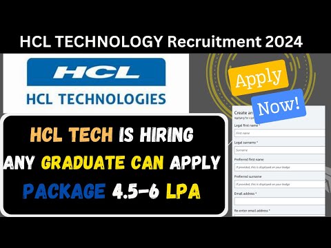 HCL Tech Recruitment 2024 | HCL is Hiring Freshers | HCL Technology |