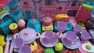 Unboxing beautiful miniature plastic kitchen set 🥰 with unboxing hello kitty toys 🥳