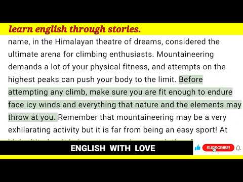 learn english through story- mountaineering -innovation of computer #englishstory #englishvocabulary