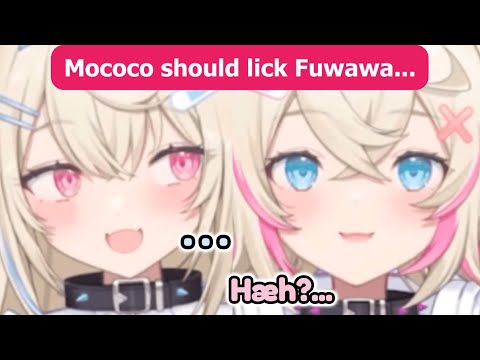 Mococo should lick Fuwawa in return... [hololive / fuwamoco]