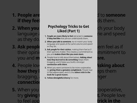 Psychology Tricks To Get Liked / Brought to you by @darkdrivepsychology