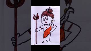 easy Mahadev ji drawing for kids #trending#viral#new #ytshorts #harharmahadevji🙏#kidsvideo