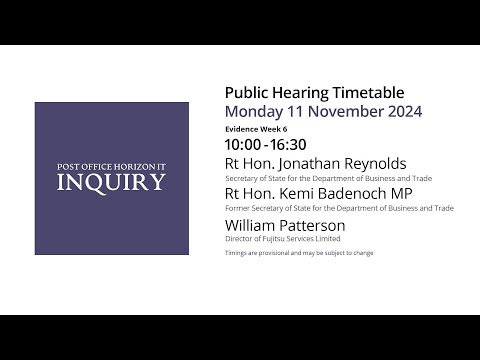 Kemi Badenoch MP -  William Patterson - Day 196 PM - 11 Nov 2024 - Post Office Horizon IT Inquiry