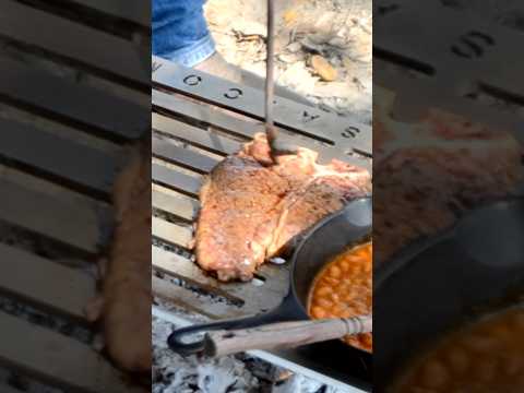 Live Fire Juicy T-Bone Steak #beef #fire #shorts