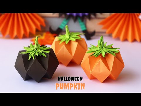 DIY Paper Pumpkin for Halloween Decorations🎃| Halloween Paper Crafts |  Origami Pumpkin