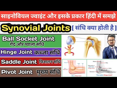 Types of Joints in hindi | Synovial Joints | Synovial Fluid | Ball and Socket joints | Hinge joint