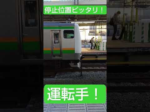 停止位置ピッタリ！運転手！横浜駅6番線東海道線Ｅ233系。