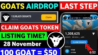 Goats Snapshot Today | Goats Airdrop Listing Date | Goats Price Prediction | Goats Airdrop Update