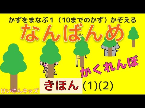 【幼児・子供向け さんすう知育動画】【なんばんめ  きほん　(1)(2)】順序・順番を表す数を理解しよう。ひだりから～ばんめ、みぎから～ばんめ　まえから～ばんめ　うしろから～ばんめ