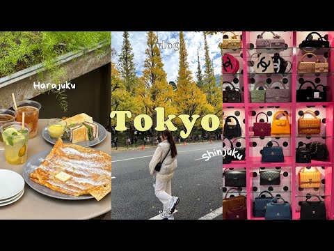 東京VLOG｜日本新宿.原宿.表參道購物行程｜明治神宮外苑浪漫銀杏林｜超滑嫩歐姆蛋包飯｜二手香奈兒古董包店｜渉谷宮下公園 Tokyo Vlog ep.2