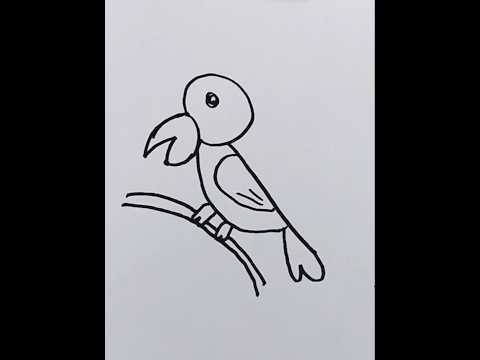 Easy parrot drawing | easy drawing for kids