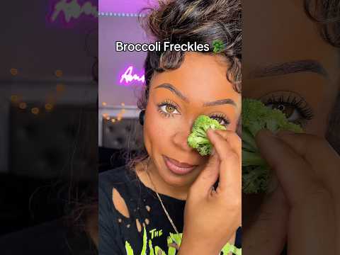 I made freckles… WITH BROCCOLI 🥦😨 *Crazy results* #makeup #viral #makeuptutorial #trending