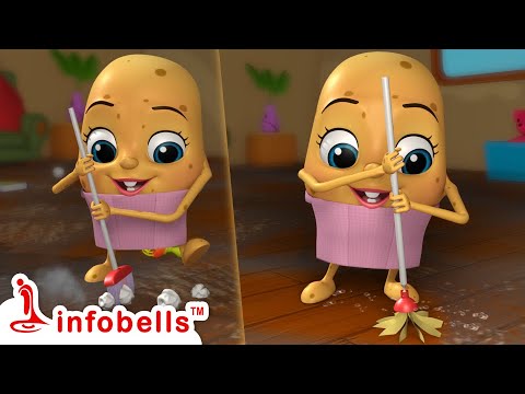 ಸ್ವಚ್ಛಗೊಳಿಸಲು ಸ್ವಚ್ಛಗೊಳಿಸಲು - Clean Up Song | Kannada Rhymes for Children | Infobells#kannadarhymes