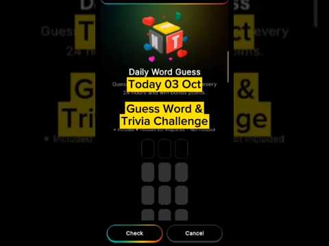 Today 3 Oct Blove DApp Guess Word Trivia Challenge