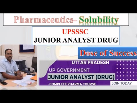 UP Junior Analyst  Drug Preparation 2024 | Junior Drug Analyst Course | Solubility  Mcqs #upsssc sc