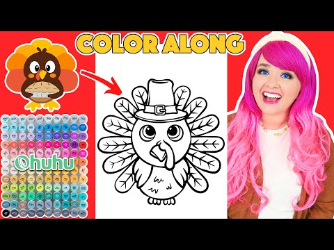 Color a Turkey on Thanksgiving With Me | COLOR ALONG WITH KIMMI