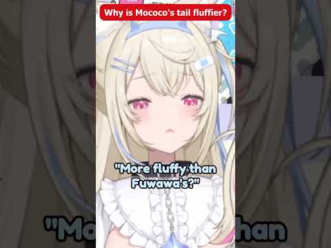 Why is Mococo's tail fluffier than Fuwawa's? #fuwamoco #hololive #hololiveen