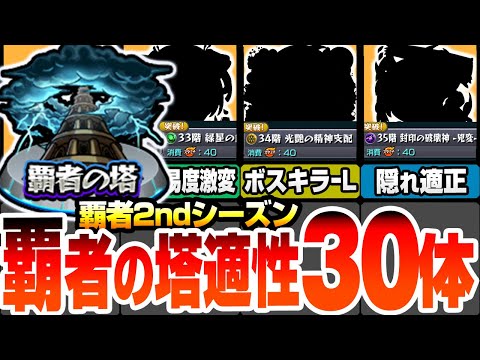 【モンスト】覇者の塔2ndシーズンで強い30体！難易度激変するキャラや他属性の隠れ適正が多数いるぞ！3ギミックの激狭クエでも諦めるな！31～35階をクリアして大量オーブをゲット【へっぽこストライカー】