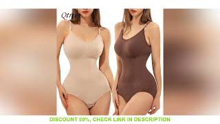 Qtree Plus Size Bodysuit Shapewear Women's Tummy Control Sculpting Bodysuit Body Shaping One-piece U