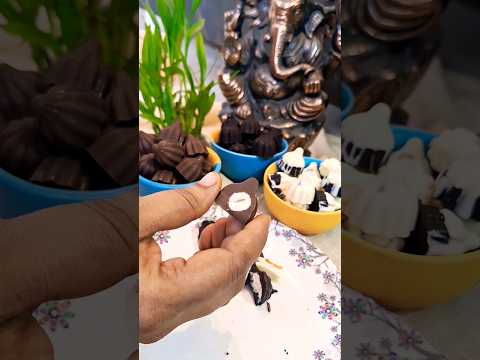 4 types of chocolate modak #chocolate #chocolatemodak #modak #handmadechocolate #shortsviral #moraya