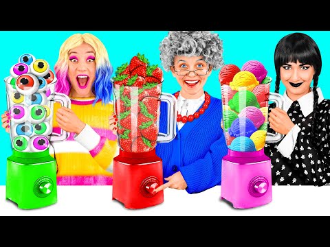 Wednesday vs Grandma Cooking Challenge | Funny Food Hacks by PaRaRa Challenge