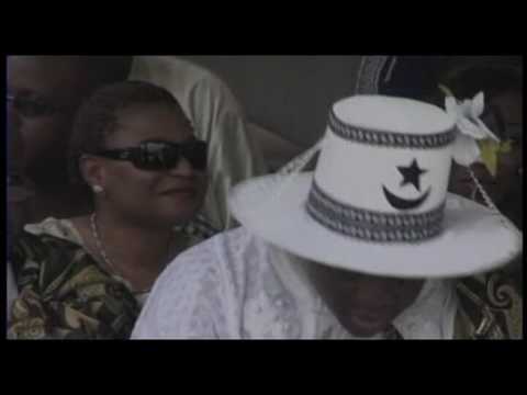 Fatai Rolling Dollar Of Blessed Memory display his instruments at Ijoko Agba Eyo Festival.