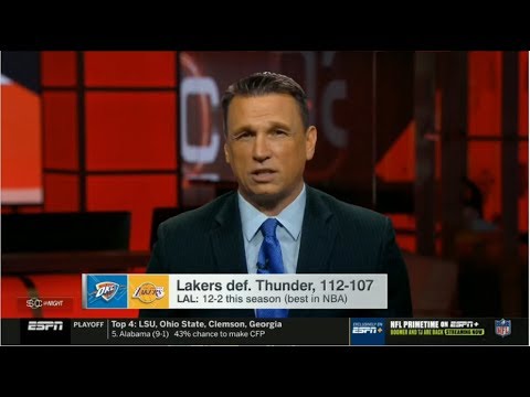 Tim Legler react to Lakers def. Thunder 112-107 to 12-2 this season (best in NBA) | ESPN SC