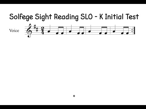 Music Sight Reading SLO   K Initial Test