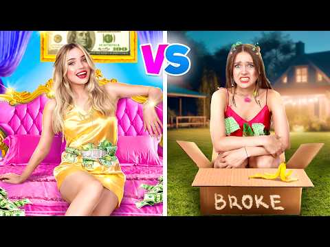 Mean Girl vs Nice Girl on Sleepover! Rich vs Poor Girl on Tim Tin Party