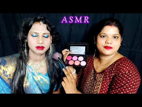 ASMR~Doing My Elder Brother Transformation Girl Bridal Makeup Application| @asmrsangi7044  💋🌹