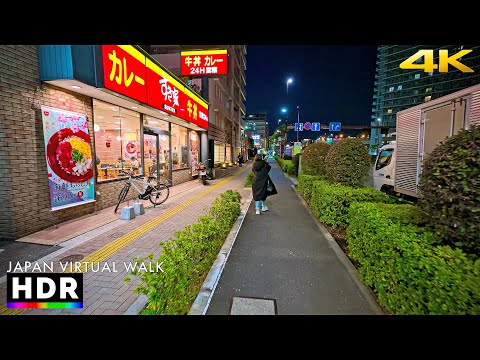 Tokyo Koto-ku Evening Walk, Japan • 4K HDR