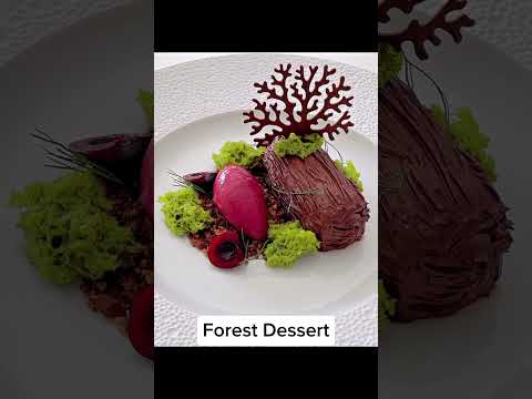 Fine Dining Chocolate, Matcha & Cherry Dessert Plating #shorts