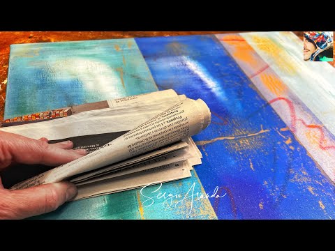 Unbelievable Painting Doble Tutotrial: Watch What Happens When You Use a Newspaper to blend paint