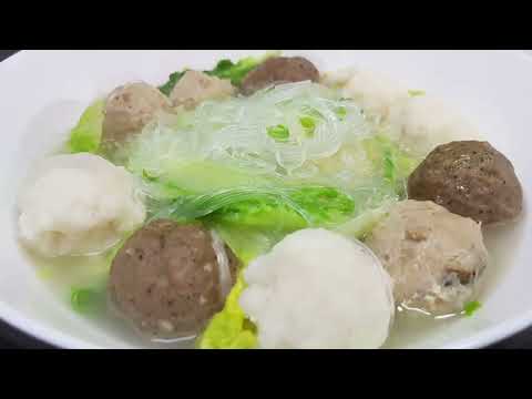 粉絲雜丸煮白菜 Assorted Meat Balls with Cabbage & Vermicelli #湯餸 **字幕CC Eng. Sub**