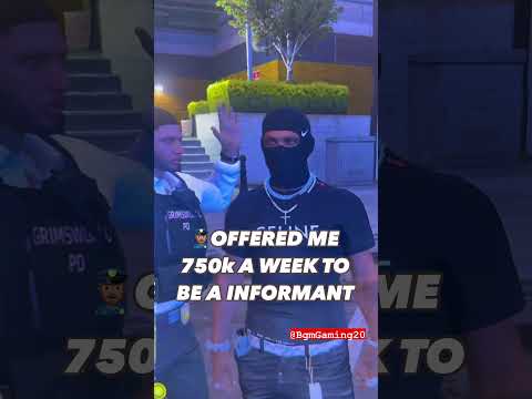 He offered me 750k to be a informant 🖕🏽👮🏽‍♂️ @BgmGaming20 #bgmgaming20 #reels gtarp #fivem