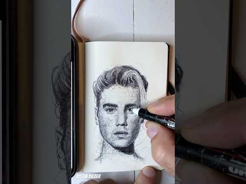 How to draw Justin Bieber like a bald man🤨 Who should I draw next? #justinbieber #belieber #drawing